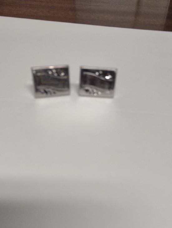 Foster Other - Foster Vintage Square Silver Tone Cufflinks - Modern Wave Design